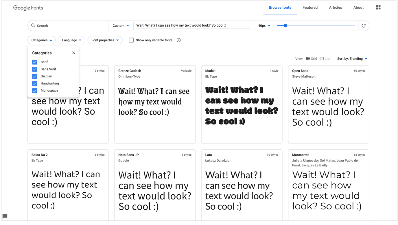 Google fonts