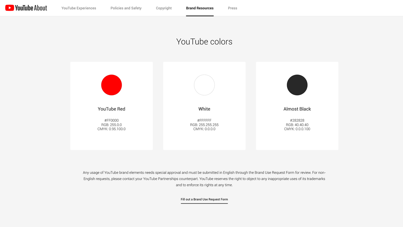 Youtube colours