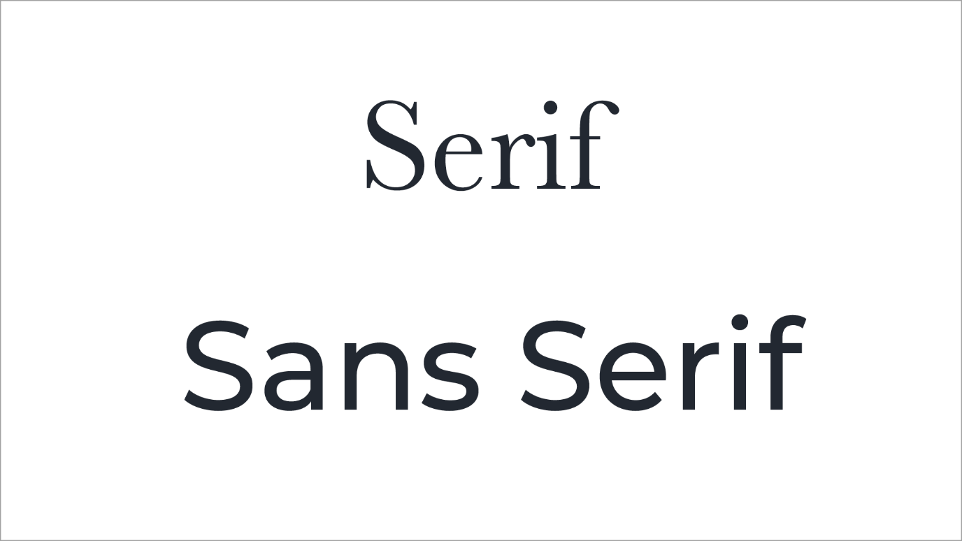 An example of serif and sans serif fonts