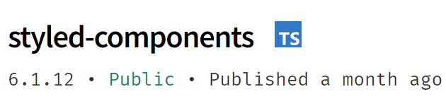 styled-components on npm with TS badge