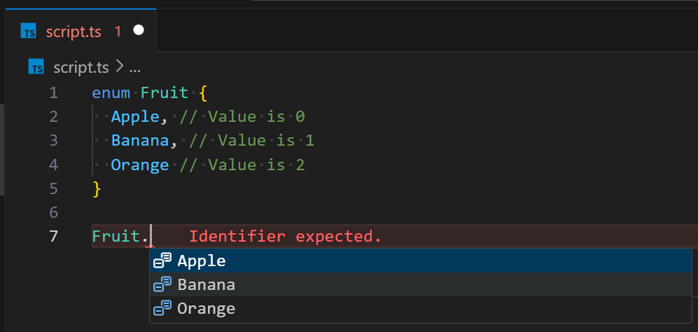 Enums fruit example